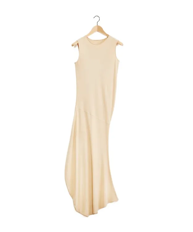 Lemaire Sleeveless Draped Crepe Maxi Dress