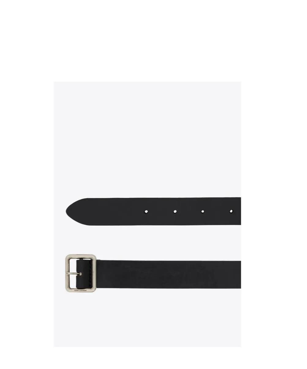 Saint Laurent Hublot Buckle Thin Belt