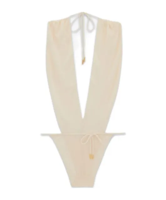 Backless V-Halter Bodysuit