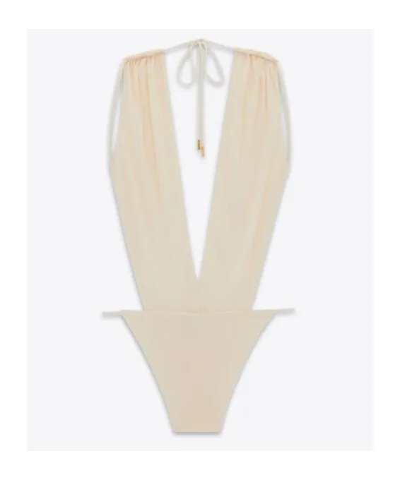 Backless V-Halter Bodysuit