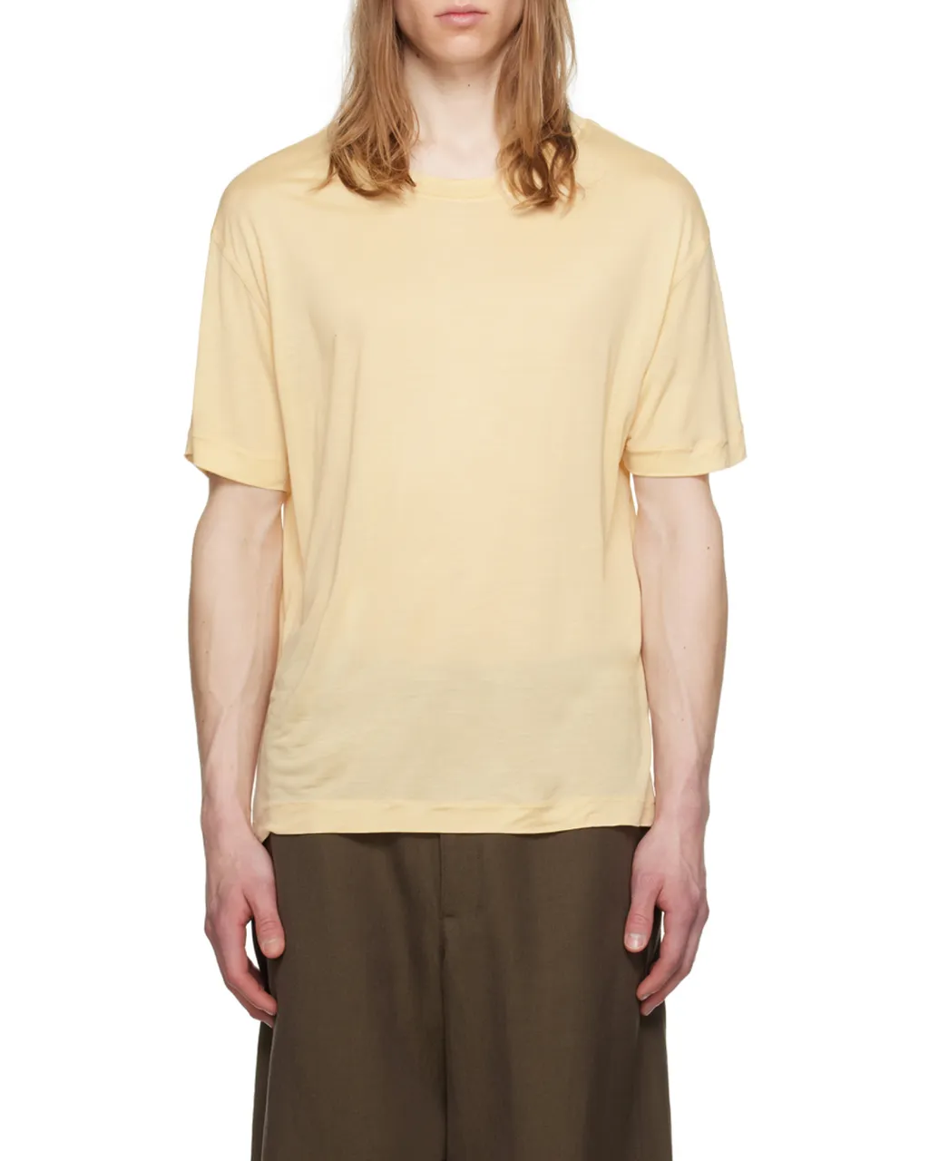 Plain Knitted Short-Sleeved T-Shirt