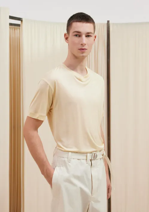 Plain Knitted Short-Sleeved T-Shirt
