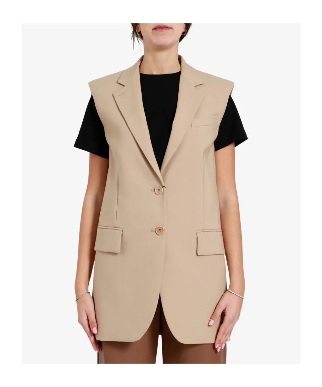 Sportmax Single-Breasted Sleeveless Gilet