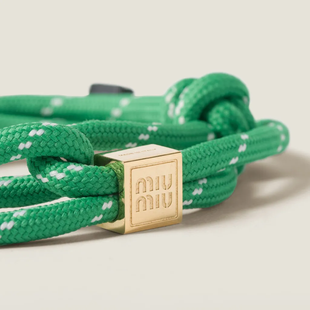 Miu Miu Logo-Engraved Rope Bracelet