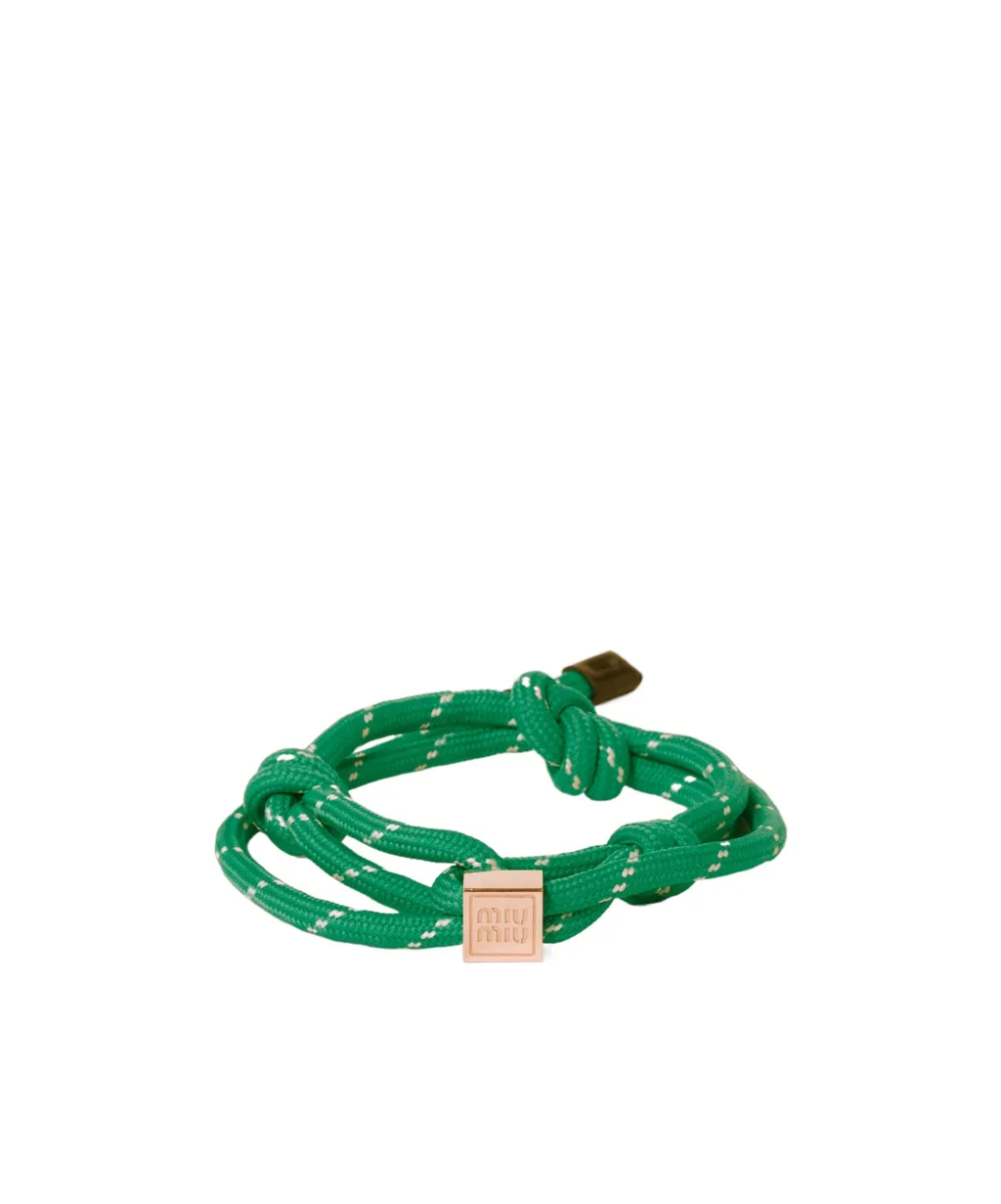 Miu Miu Logo-Engraved Rope Bracelet
