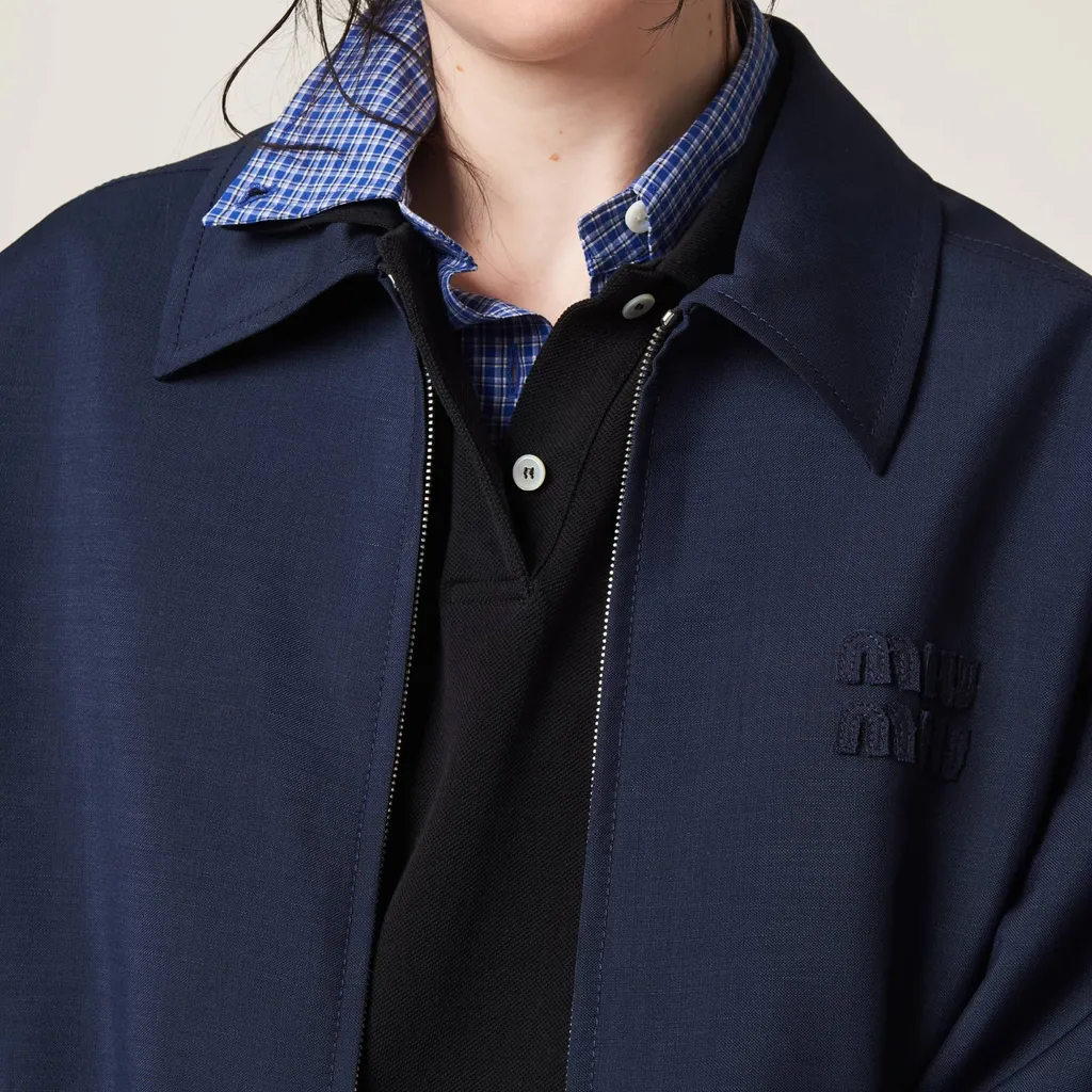 Miu Miu Logo-Detailed Zipped Jacket