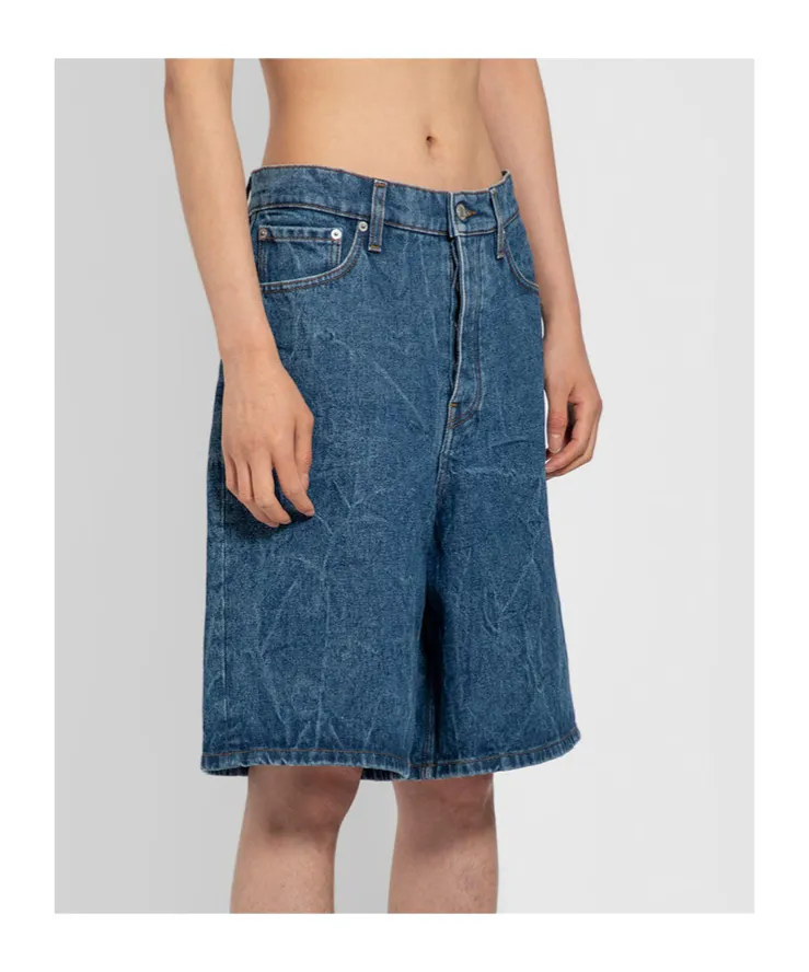 Belt-Loop Denim Shorts