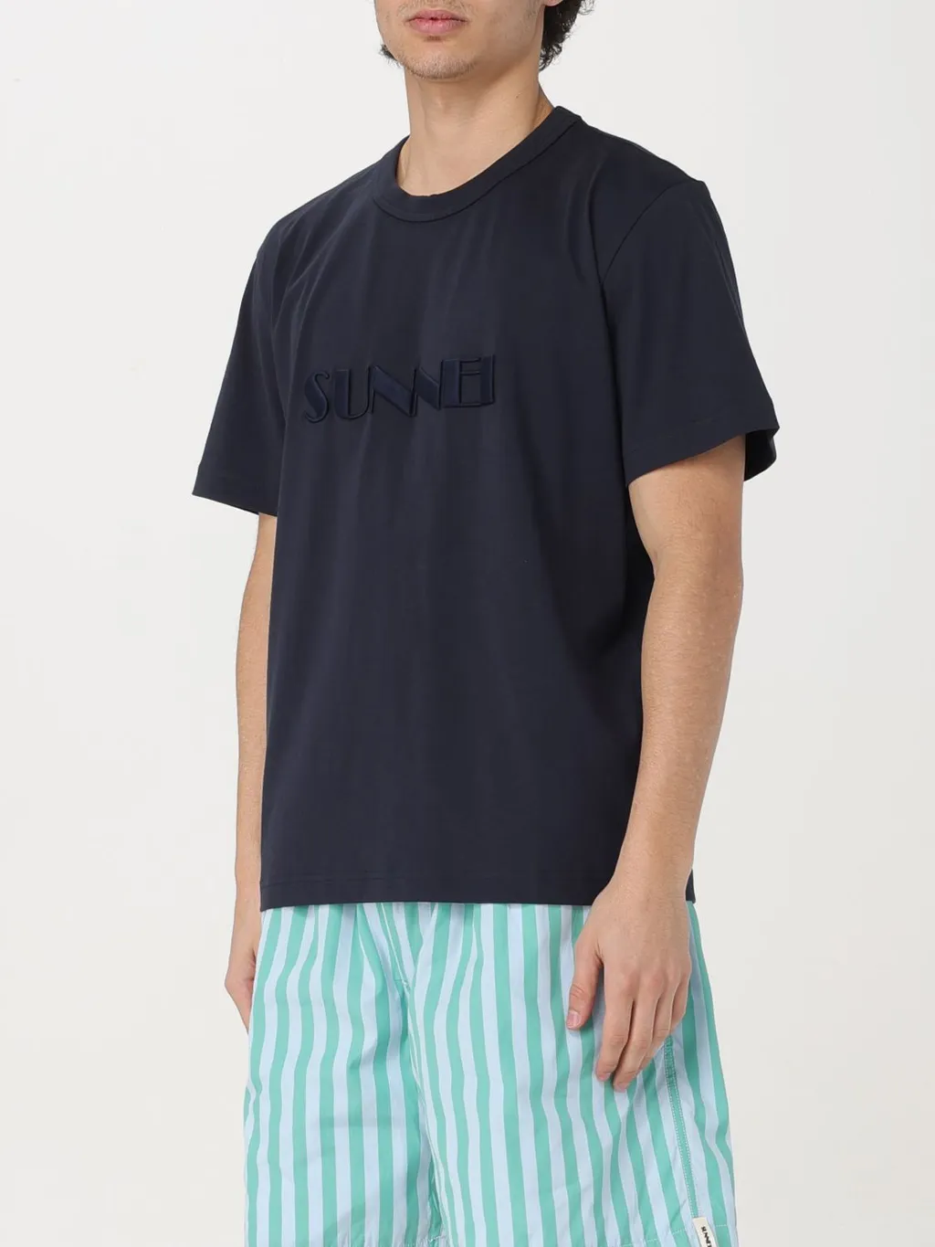Sunnei Logo Embroidered Crewneck T-Shirt
