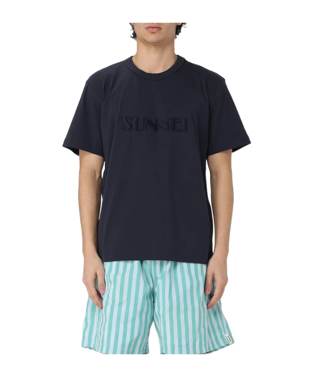 Sunnei Logo Embroidered Crewneck T-Shirt