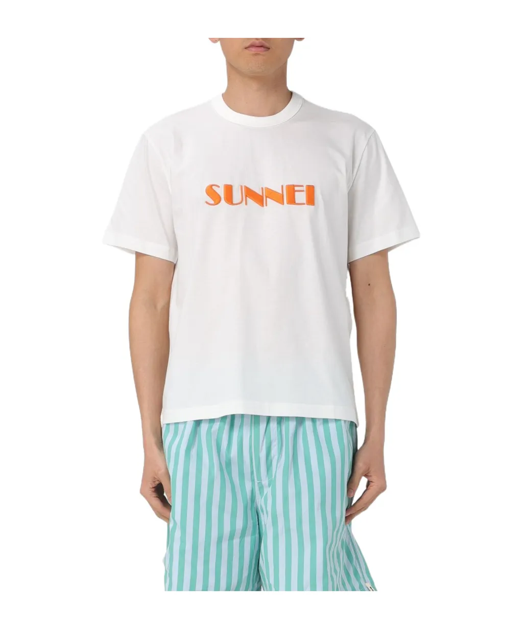 Sunnei Logo Embroidered Crewneck T-Shirt