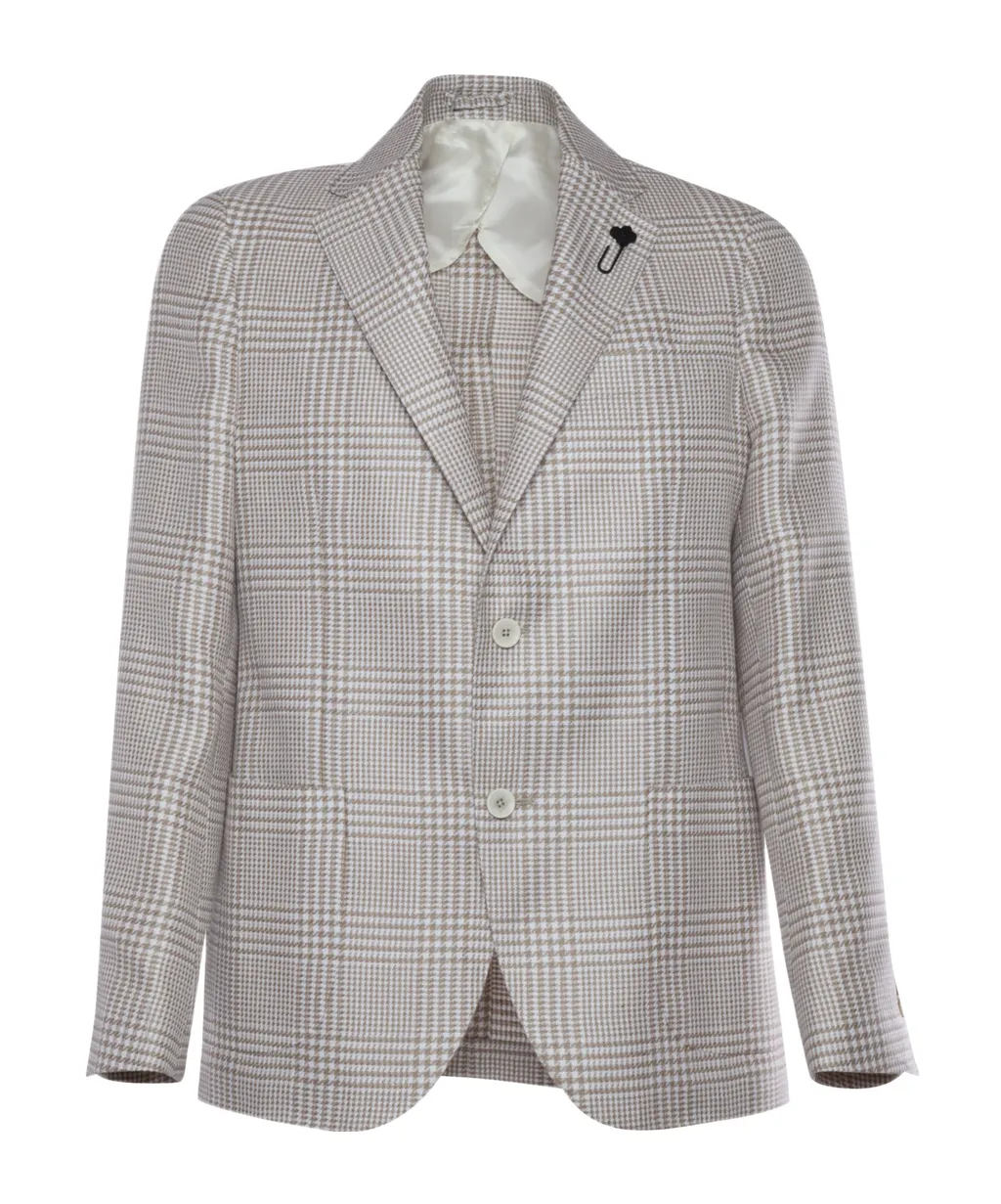 Lardini Checked Single-Breasted Tailored Blazer