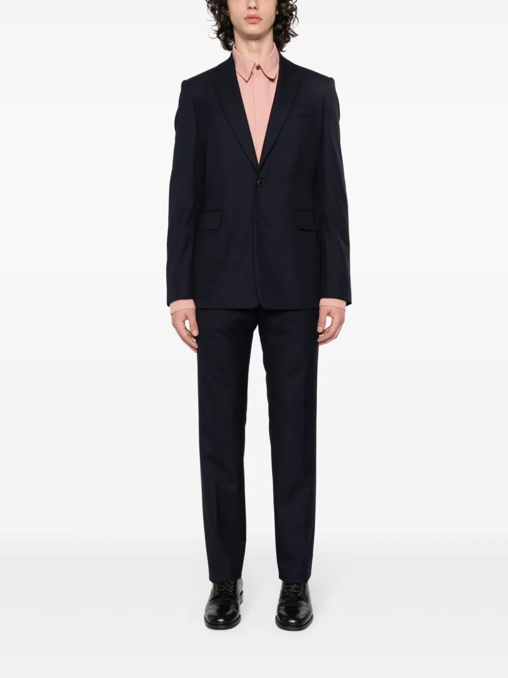 Long-Sleeved Coat Belt Ring Trousers Suit