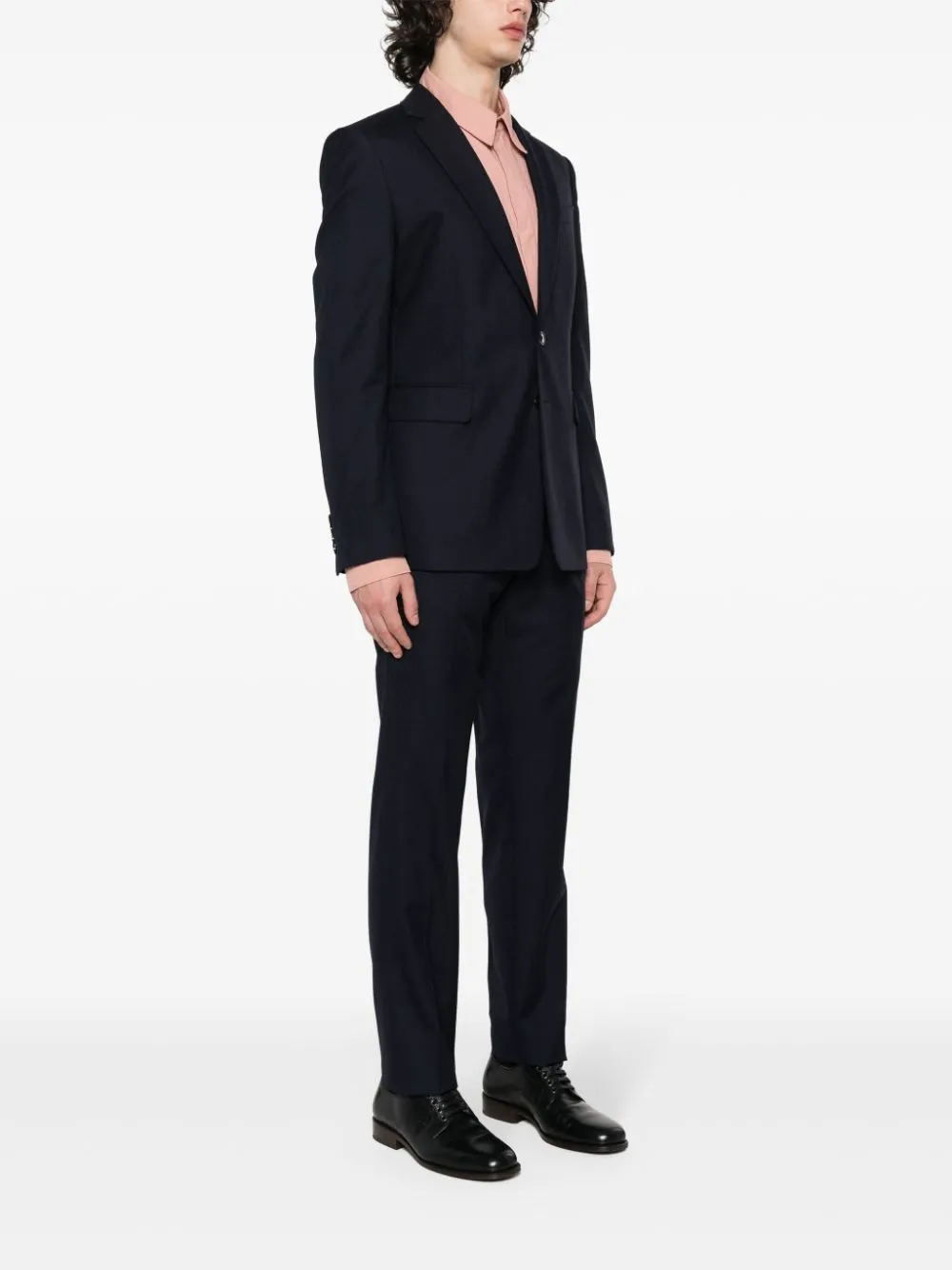Long-Sleeved Coat Belt Ring Trousers Suit