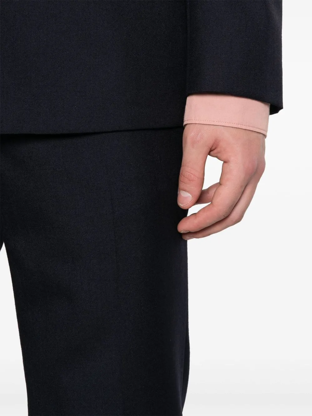 Long-Sleeved Coat Belt Ring Trousers Suit