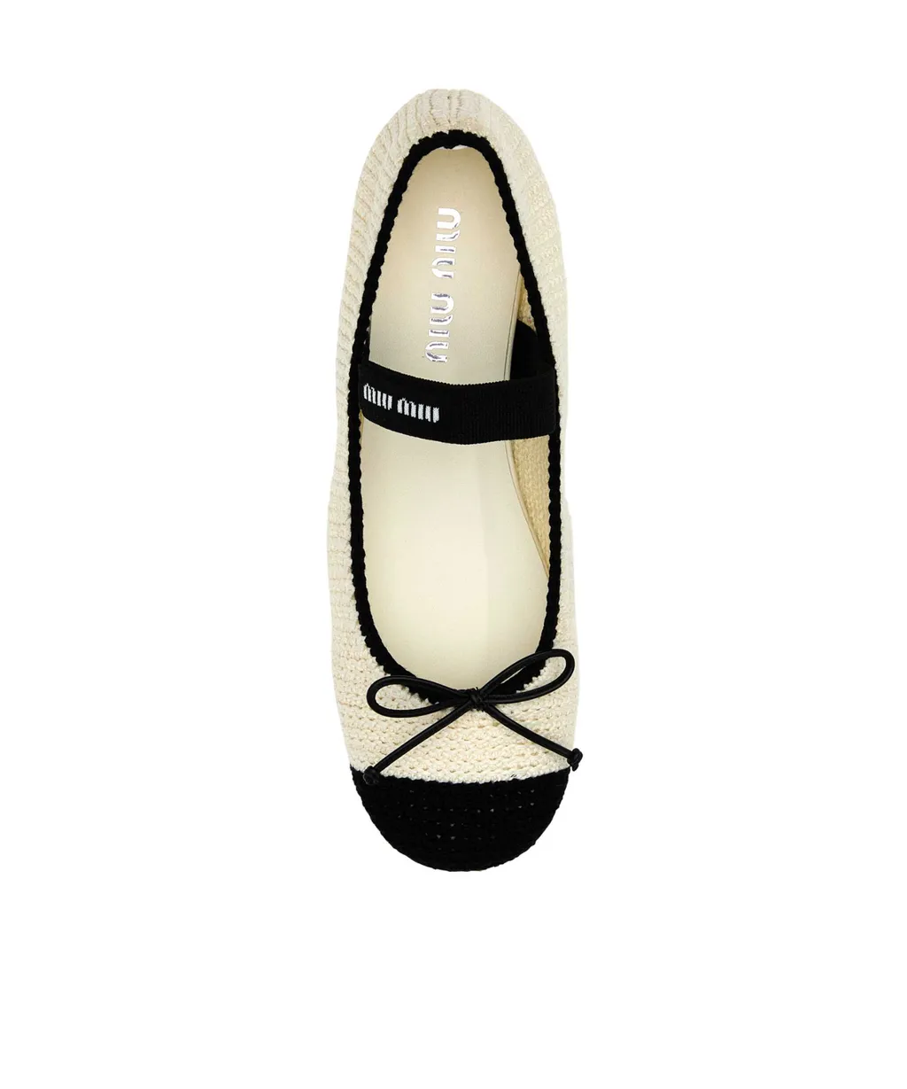 Miu Miu Crochet Two-Toned Ballerina Flats