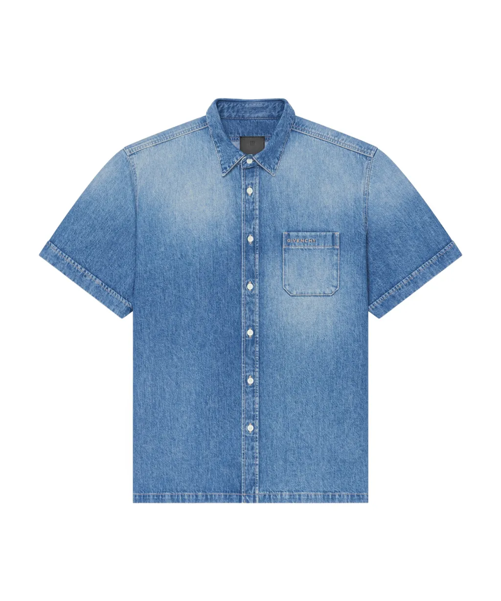 Givenchy Logo Embroidered Denim Shirt