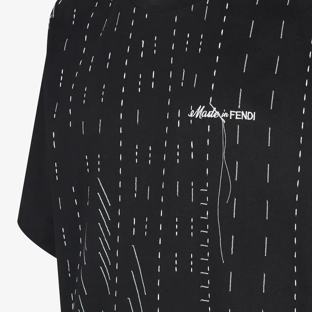 Fendi Logo Embroidered Crewneck T-Shirt