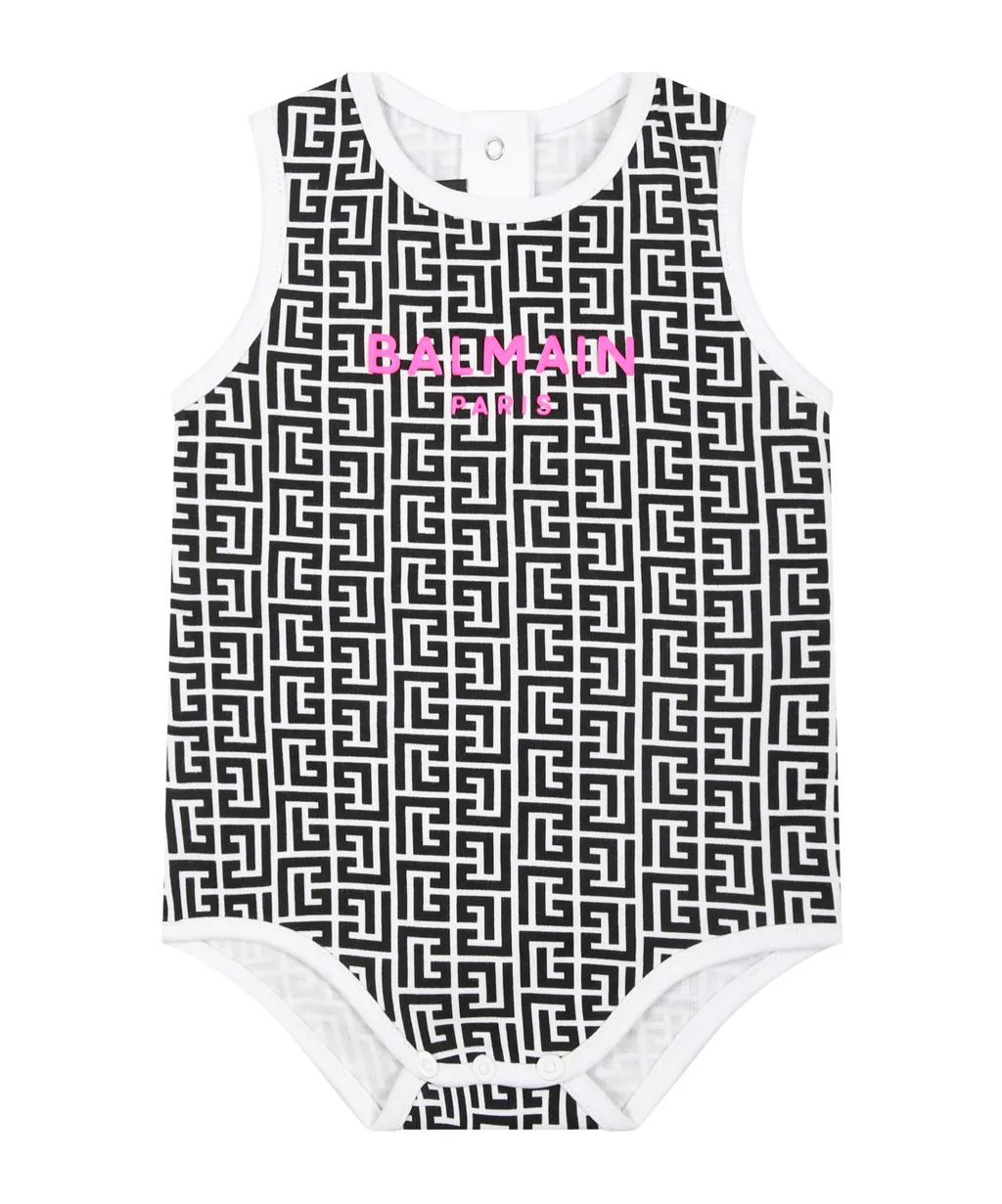 Monogram-Print Cotton Pyjamas And Body Set