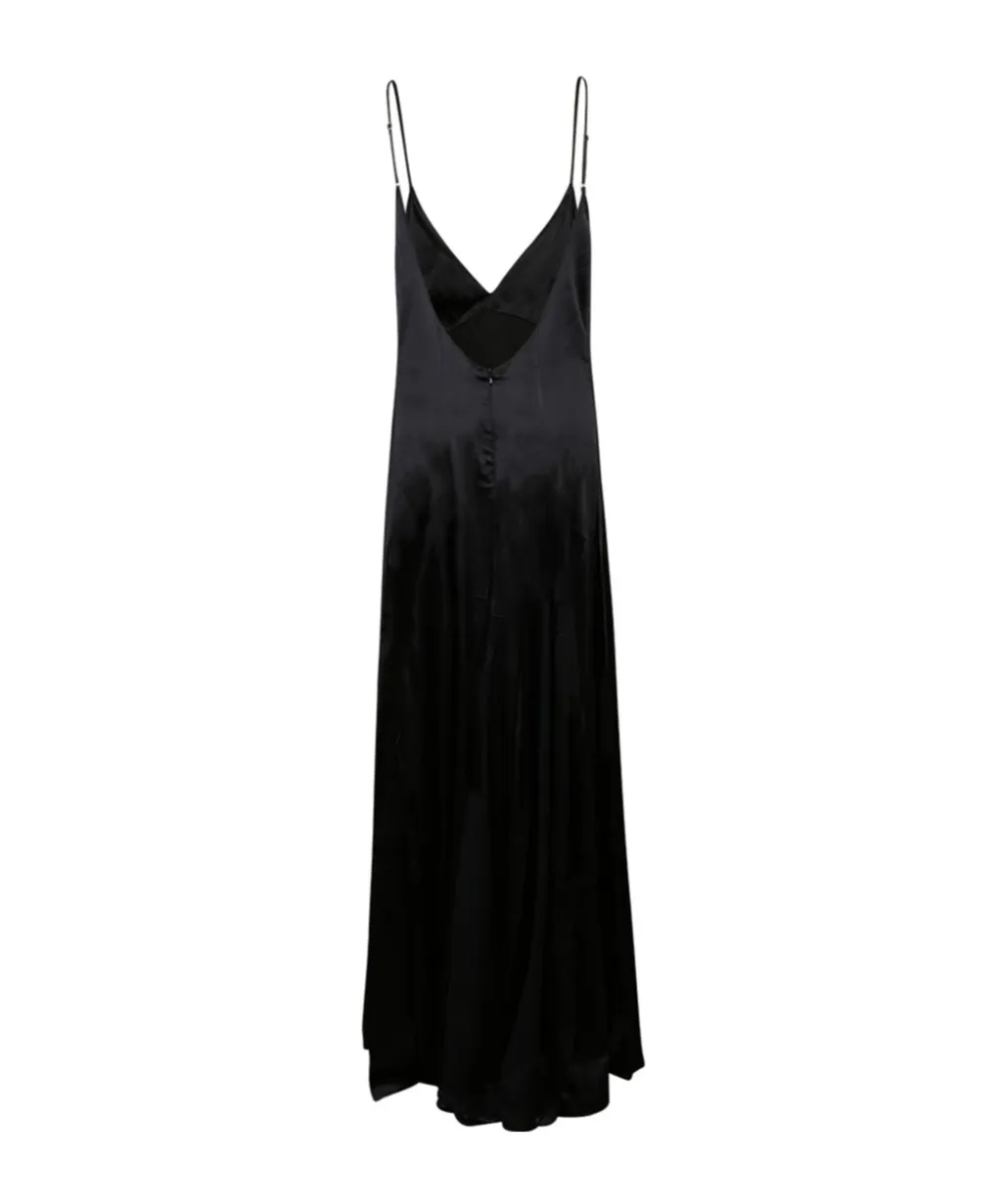 Elisabetta Franchi V-Neck Satin Maxi Dress