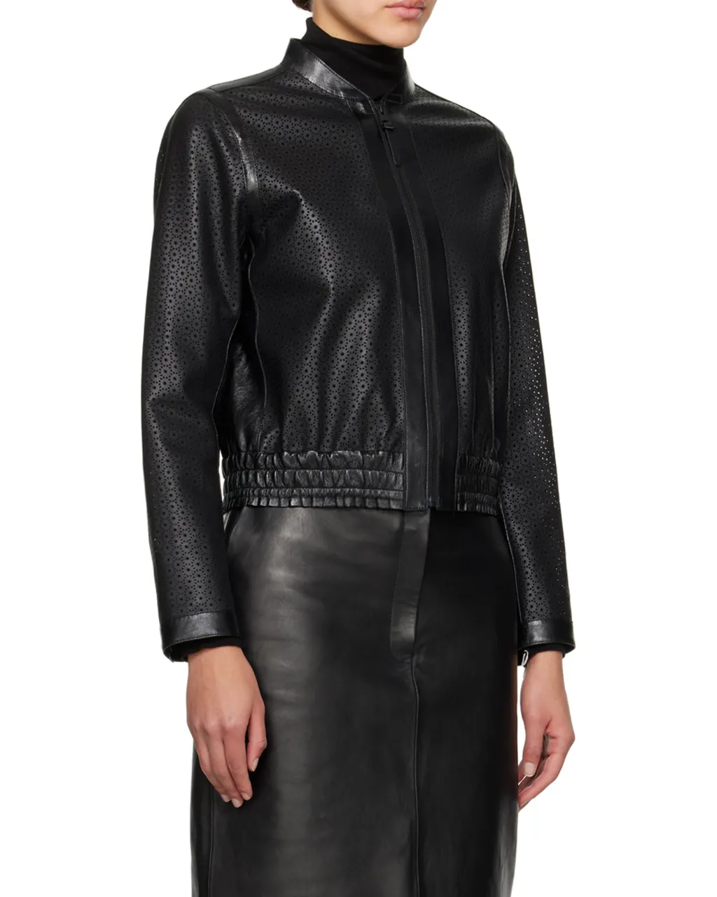 Noelia Zippered Leather Jacket