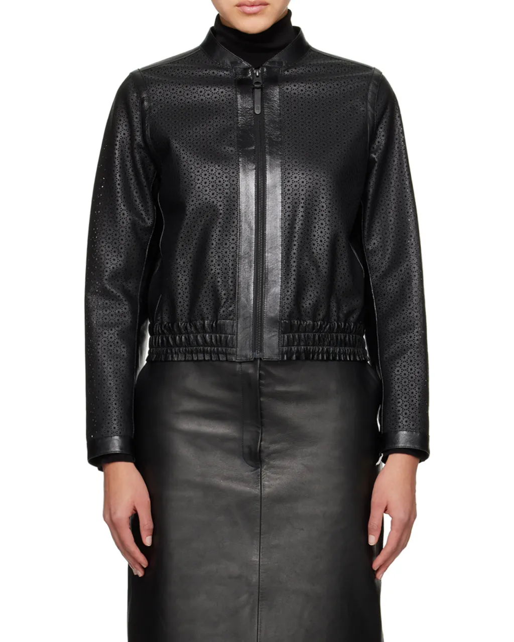 Noelia Zippered Leather Jacket