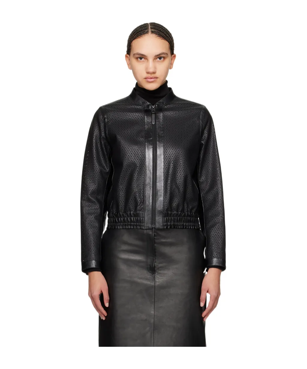 Noelia Zippered Leather Jacket