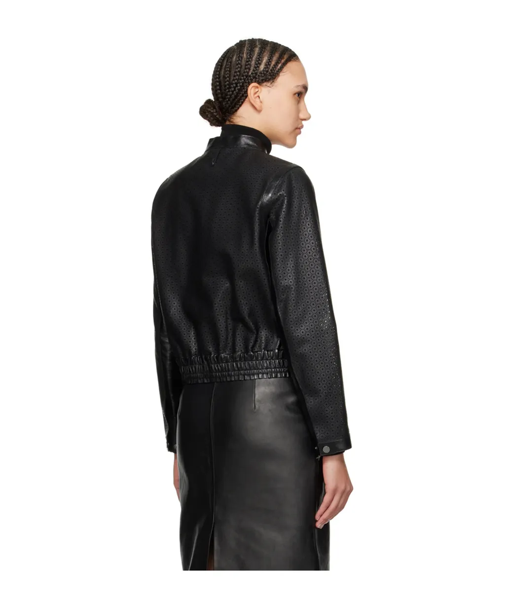 Noelia Zippered Leather Jacket