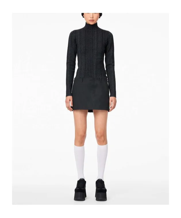 Rib Knitted Turtleneck Pullover