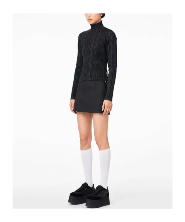 Rib Knitted Turtleneck Pullover