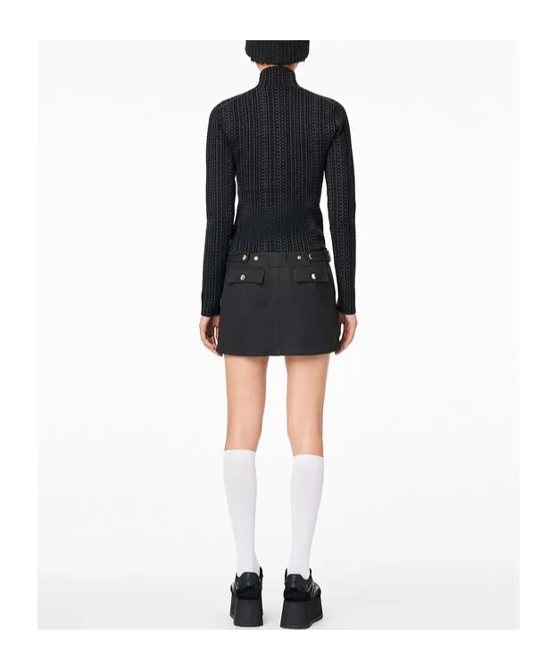 Rib Knitted Turtleneck Pullover