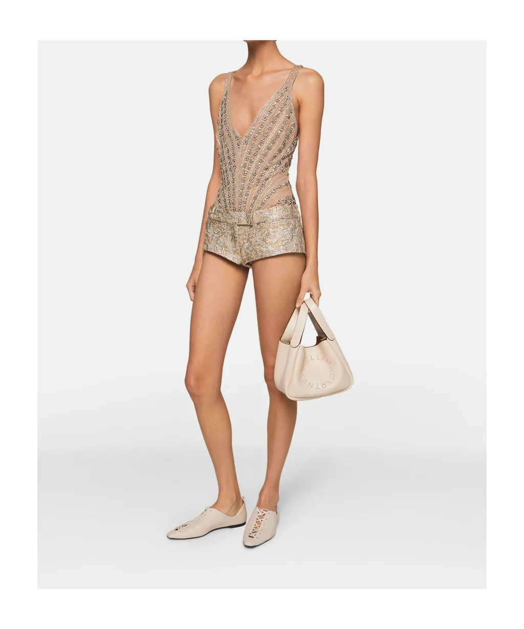 Stella Mccartney Logo Detailed Open Top Handbag