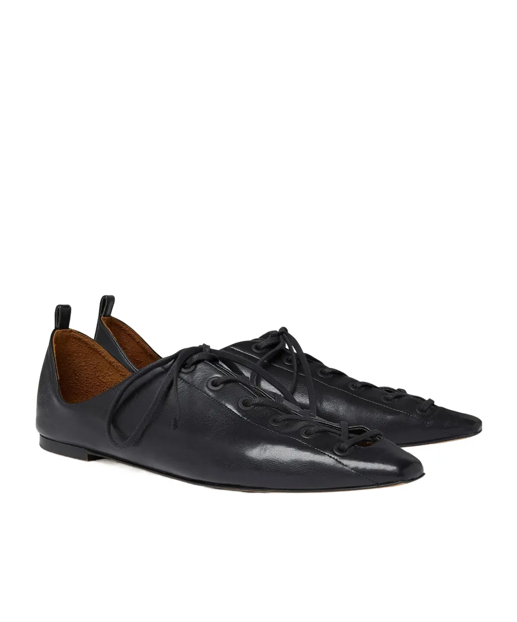 Stella Mccartney Pointed Toe Lace-Up Loafers