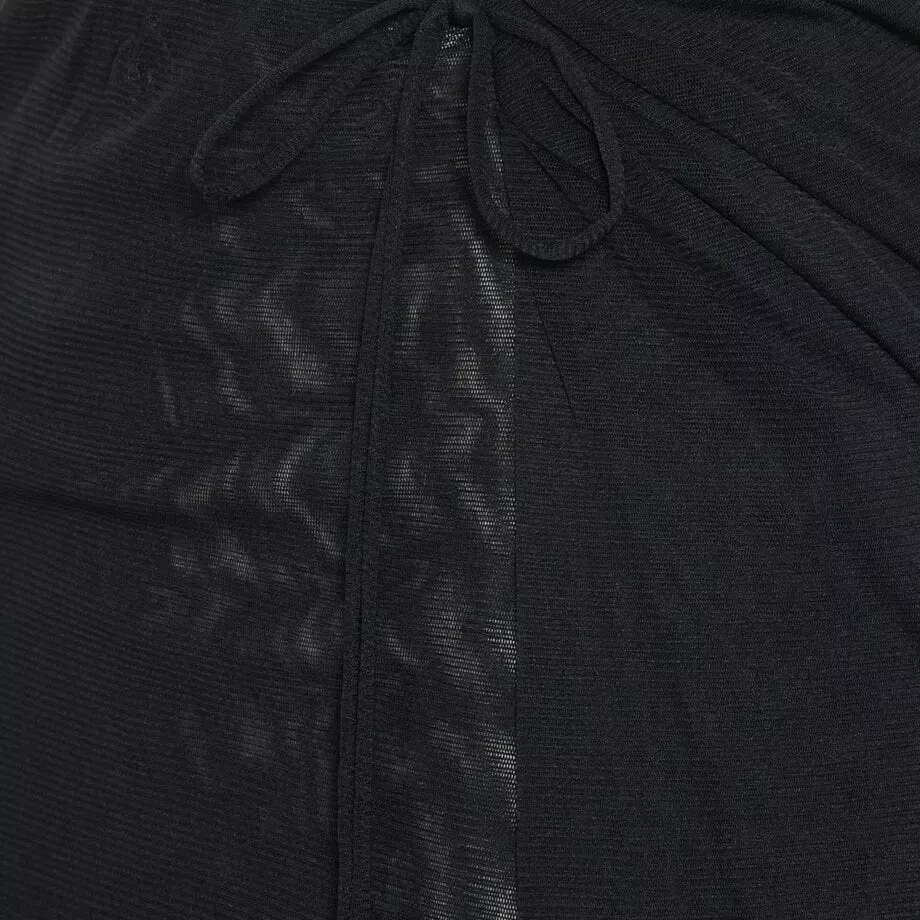 Semi-Sheer Long Wrap Skirt