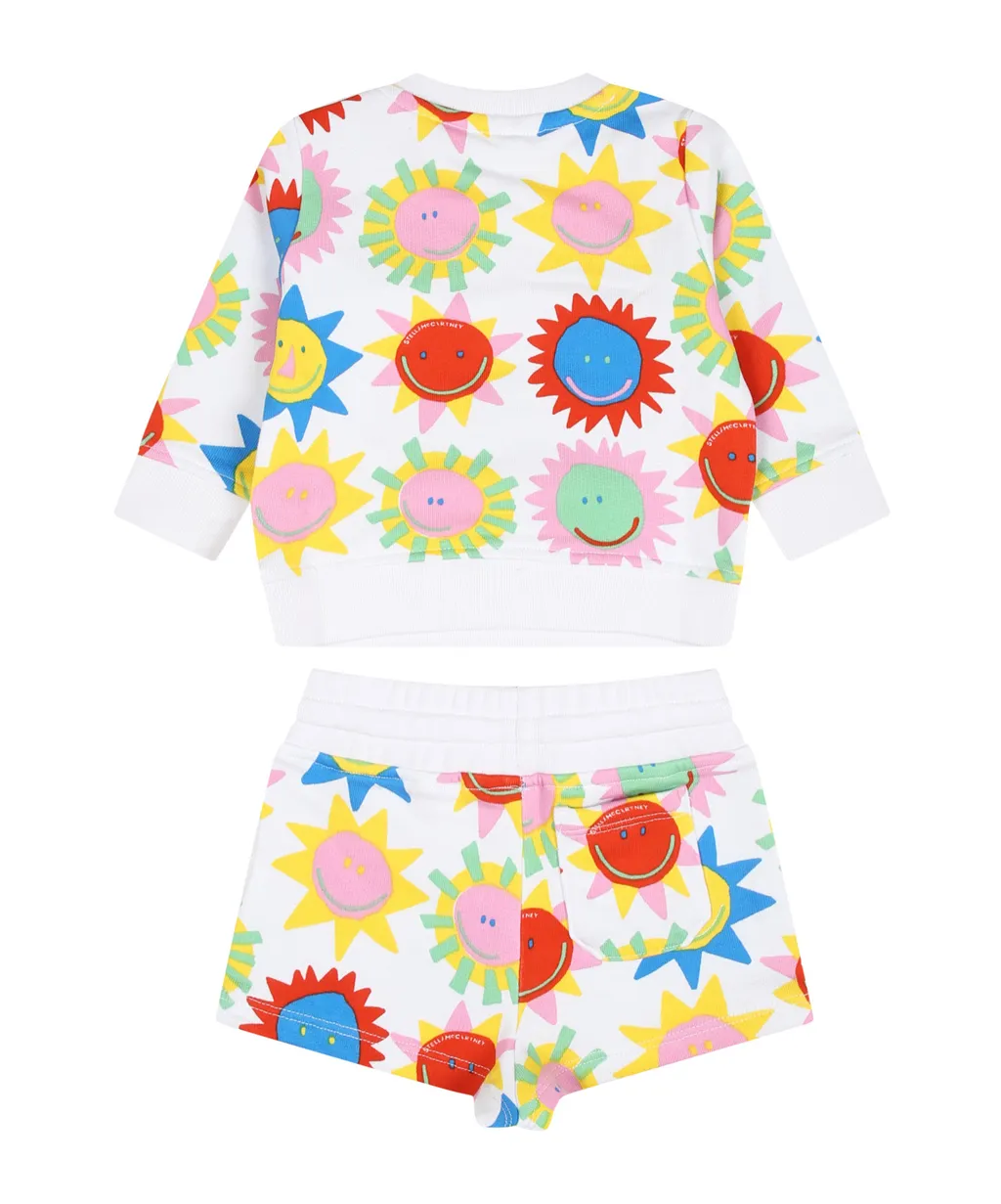 Pattern Sweatshirt And Shorts Suit
