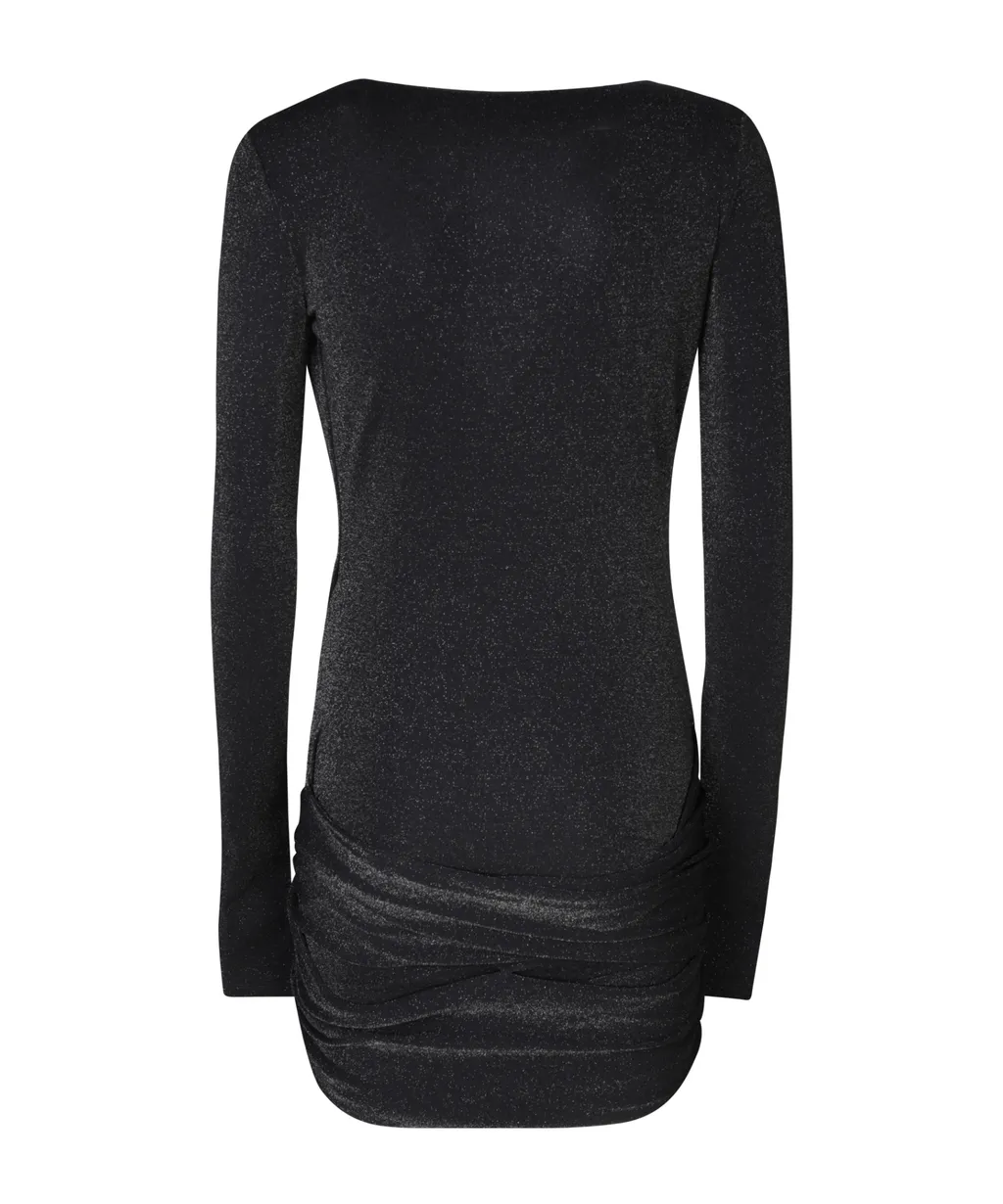 Rev Crossover V Neck Draped Dress