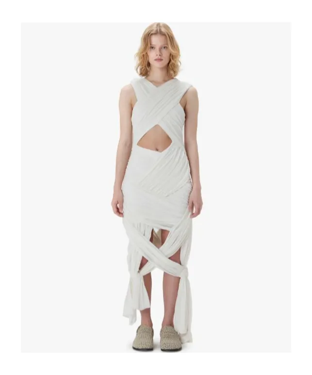 Draped Wrap Midi Dress