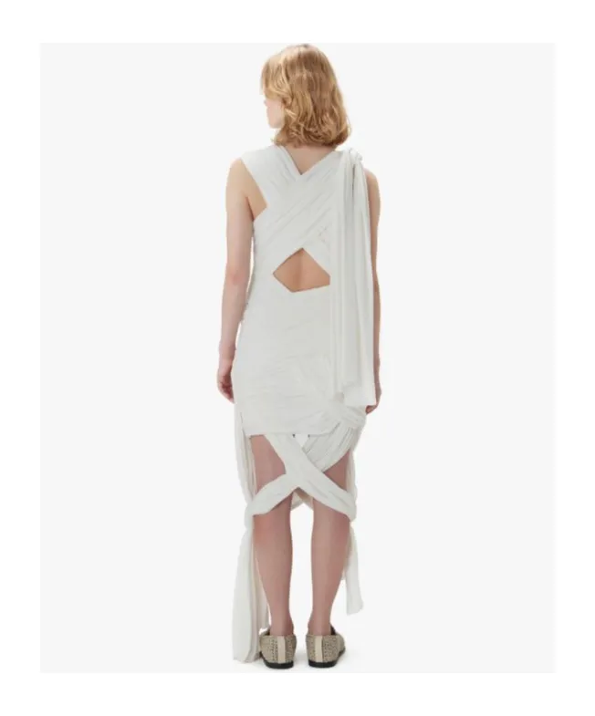 Draped Wrap Midi Dress