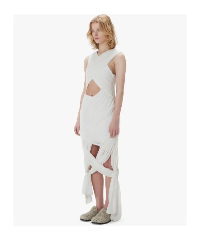 Draped Wrap Midi Dress