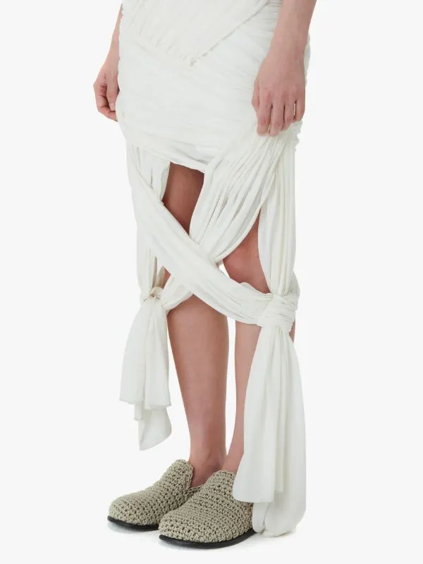Draped Wrap Midi Dress