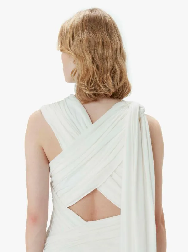 Draped Wrap Midi Dress
