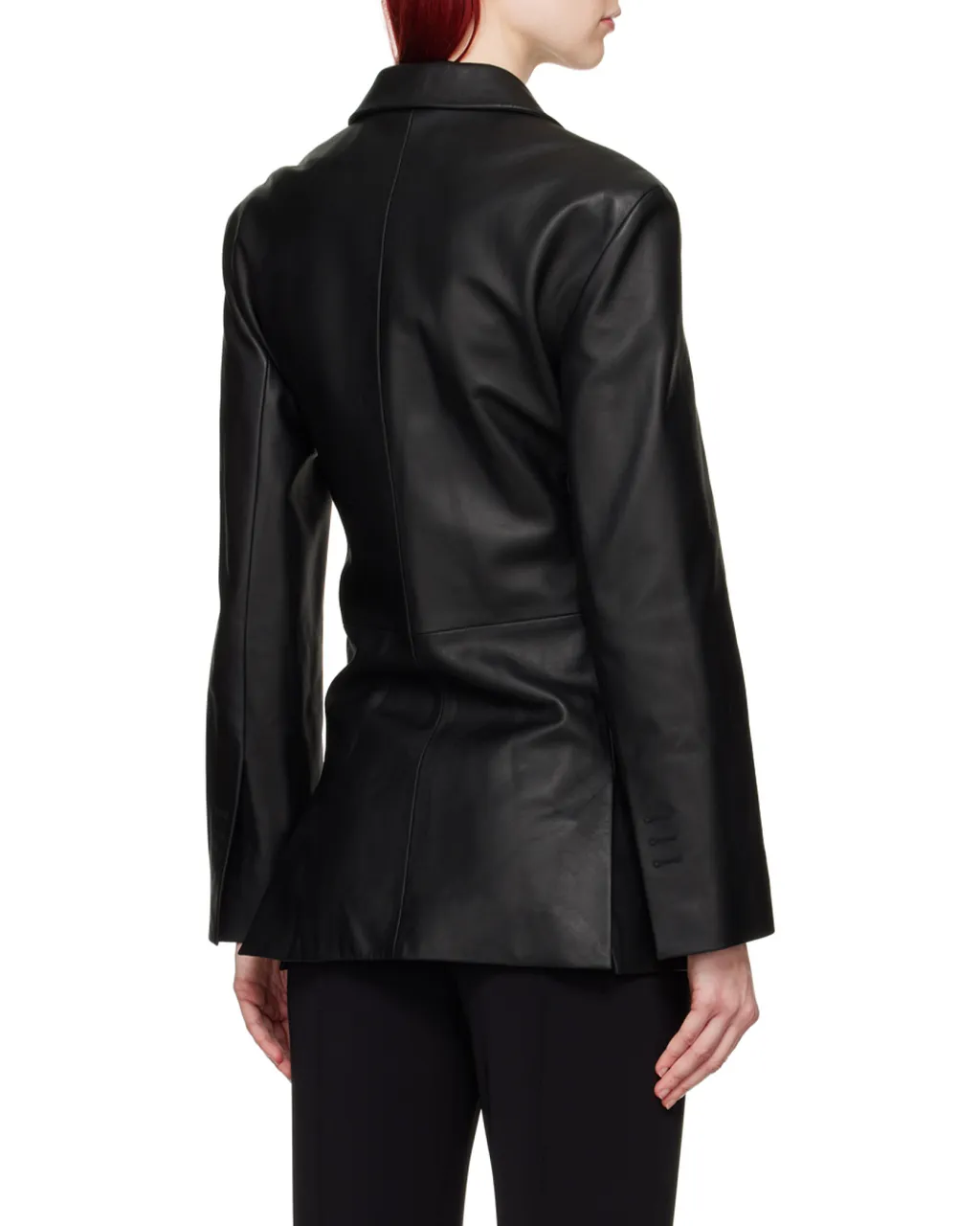 Long-Sleeved Leather Jacket