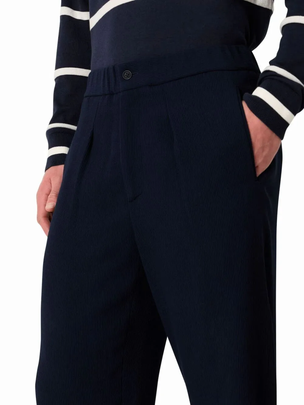 Giorgio Armani Pleated Detail Corduroy Trousers