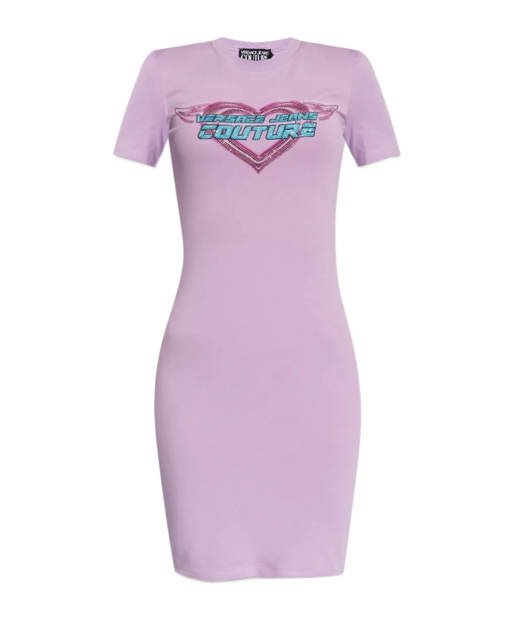 Versace Jeans Couture Embellished Short-Sleeved Mini Dress