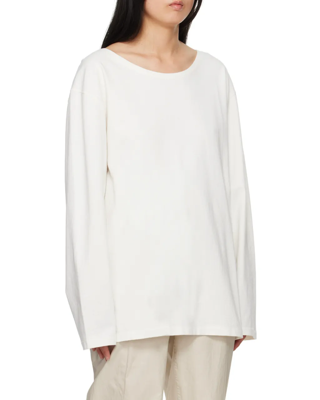 Wide Neck Long-Sleeved T-Shirt