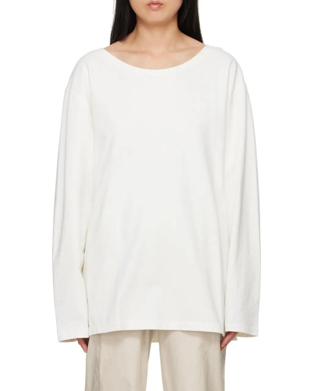 Wide Neck Long-Sleeved T-Shirt