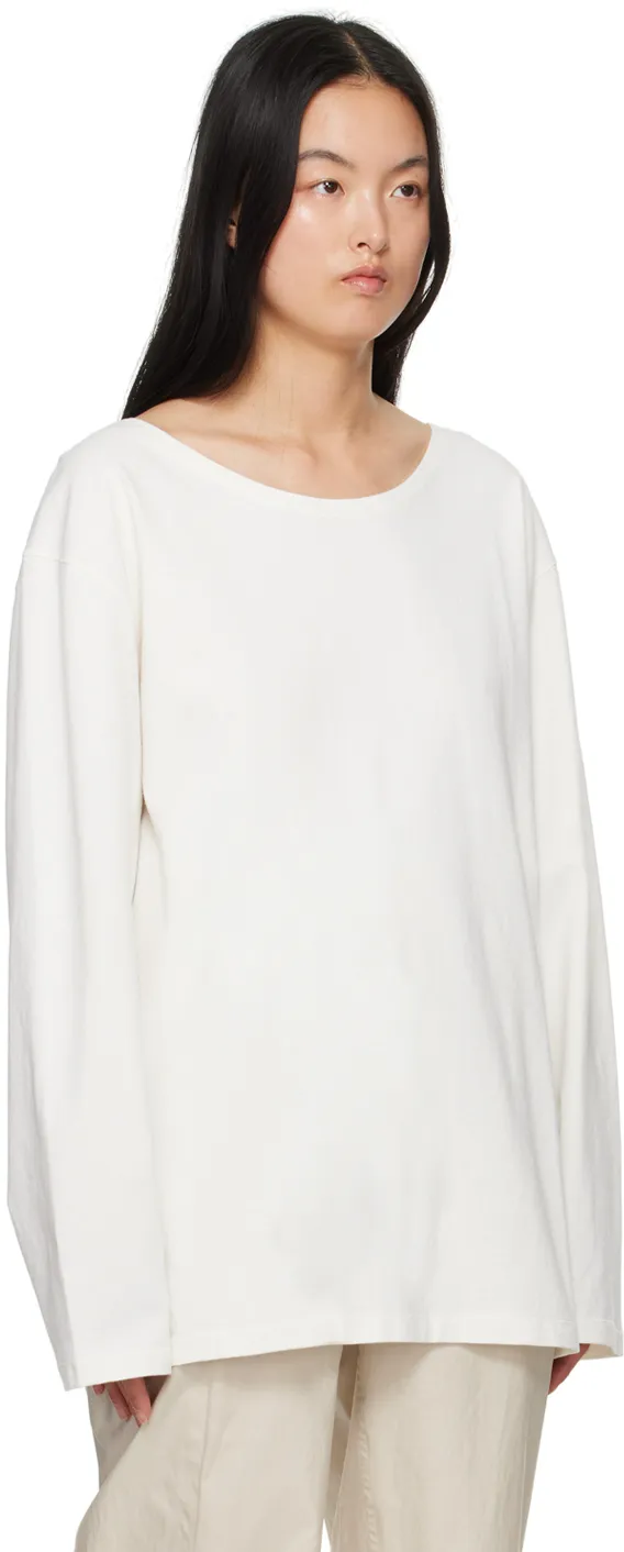 Wide Neck Long-Sleeved T-Shirt