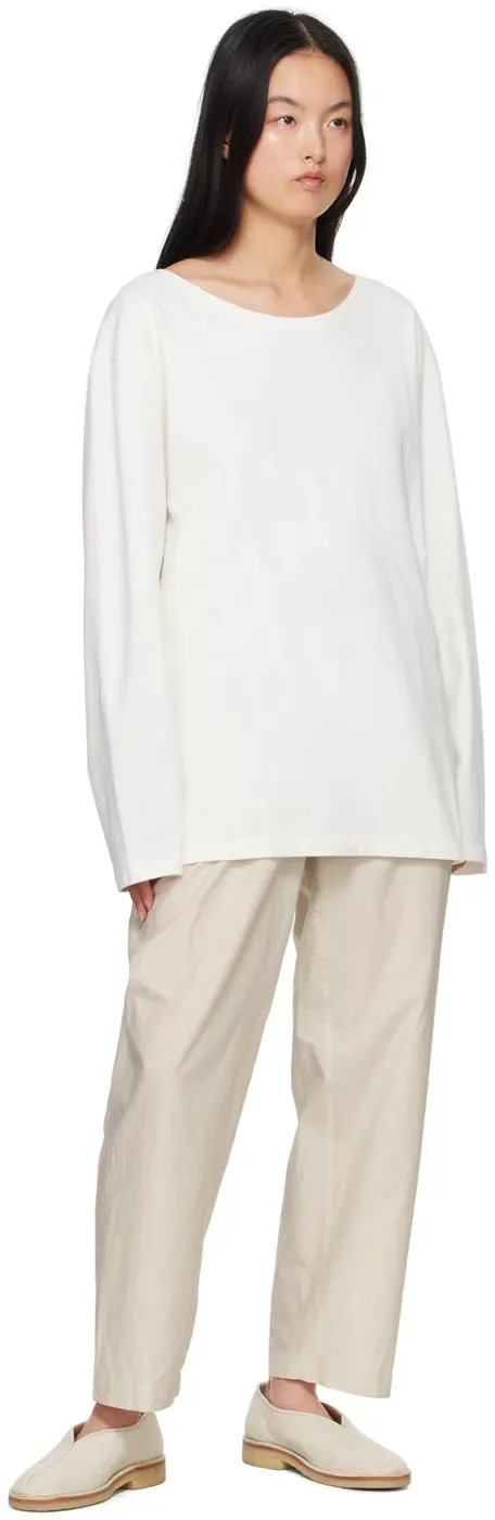 Wide Neck Long-Sleeved T-Shirt
