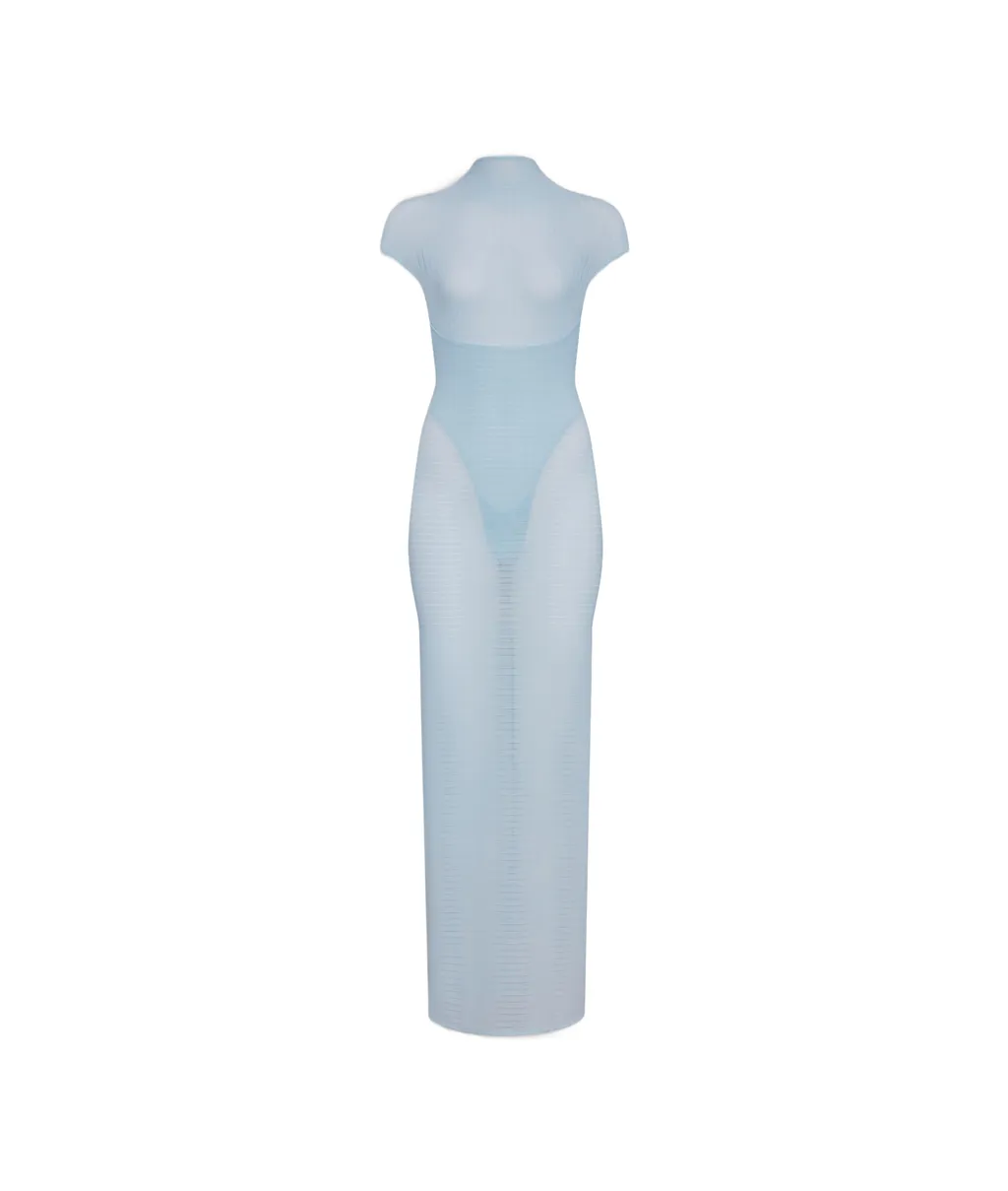 Semi-Sheer Corset Maxi Dress