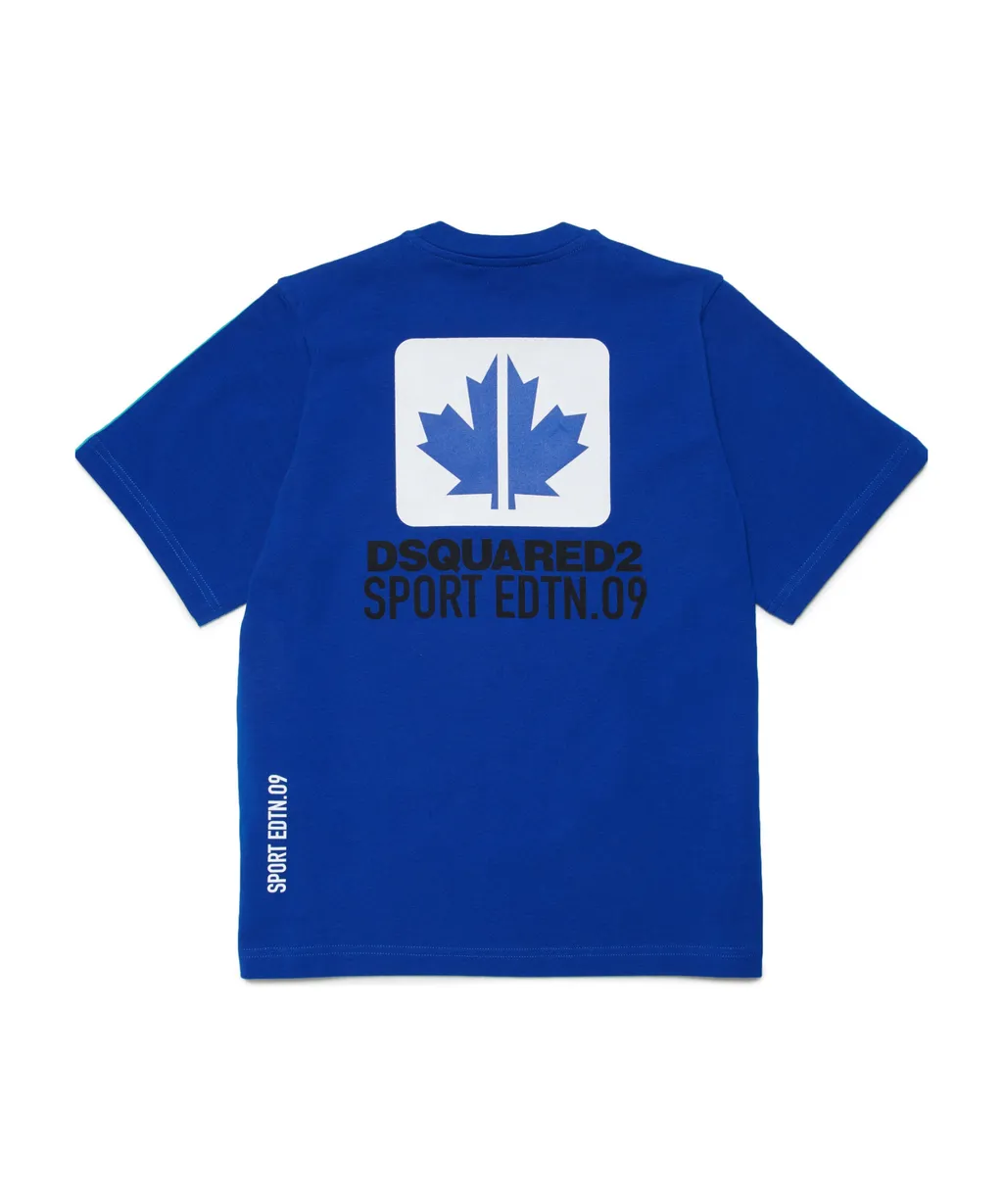 Dsquared2 Kids Logo-Printed Two-Toned Crewneck T-Shirt