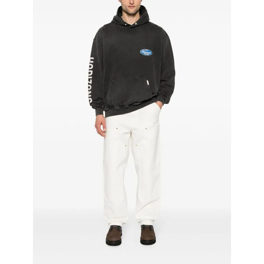 Represent Logo Printed Faded Effect Hoodie